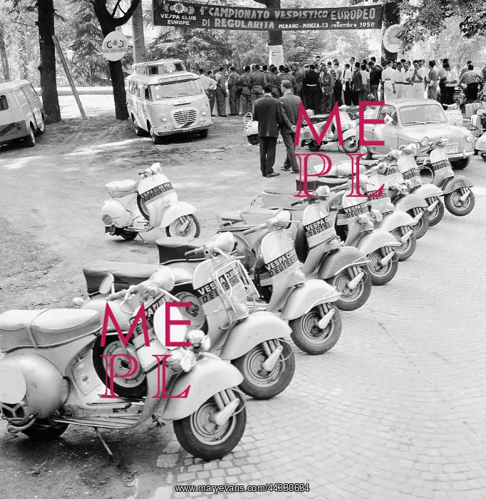 : Italy. Merano European vespa championship: arrival in Monza : Italy. Merano European vespa championship: arrival in Monza