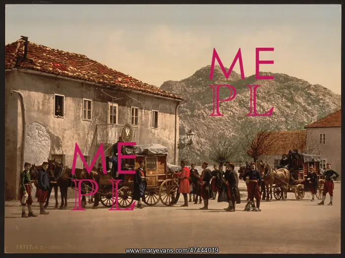 : Arrival of the post, Cetinje, Montenegro : Arrival of the post, Cetinje, Montenegro