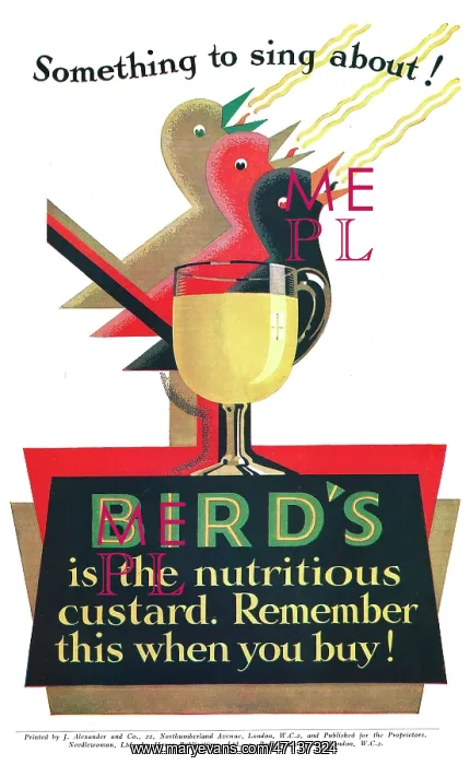 : Art deco advert for Birds Custard : Art deco advert for Birds Custard