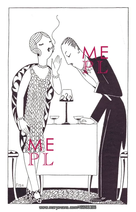 : Art deco illustration by Fish, 1927 : Art deco illustration by Fish, 1927