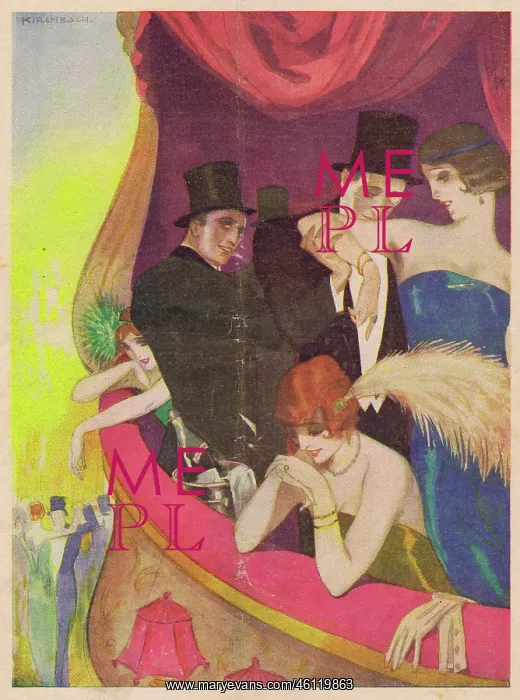 : An art-deco scene from an opera box, Germany, 1924 : An art-deco scene from an opera box, Germany, 1924