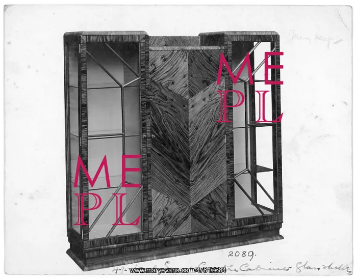 : Art Deco Walnut and glass fronted display cabinet : Art Deco Walnut and glass fronted display cabinet