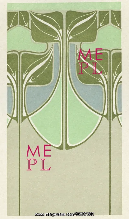 : Art nouveau design with leaves : Art nouveau design with leaves