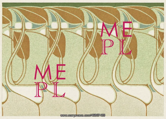 : Art nouveau design with leaves : Art nouveau design with leaves