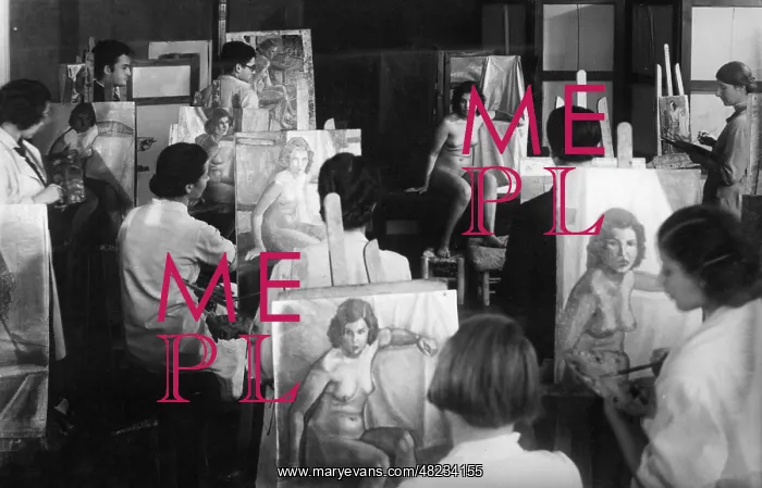 : Art students in Turkey, 1939 : Art students in Turkey, 1939