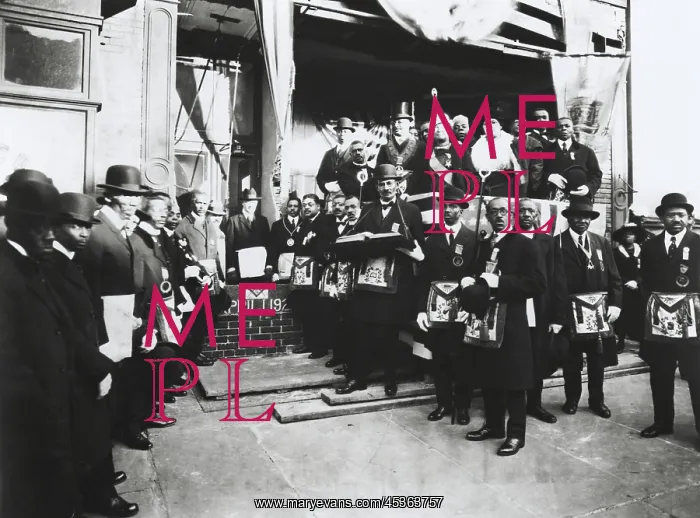 : Arthur Alfonso Schomburg in a group of Masons and : Arthur Alfonso Schomburg in a group of Masons and