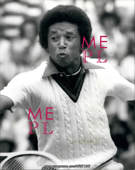 : Arthur Ashe in tennis match at Wimbledon : Arthur Ashe in tennis match at Wimbledon