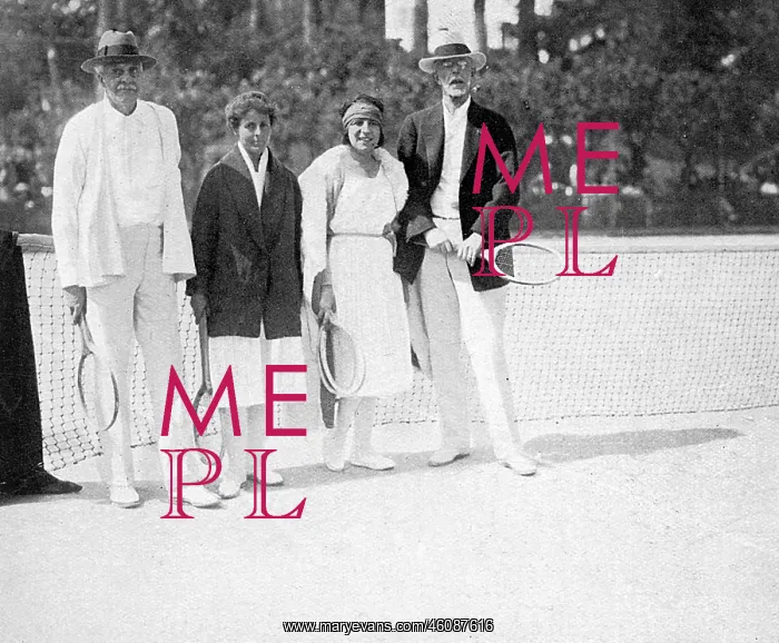 : Arthur Balfour, Suzanne Lenglen & Gustav V, tennis in Cannes : Arthur Balfour, Suzanne Lenglen & Gustav V, tennis in Cannes