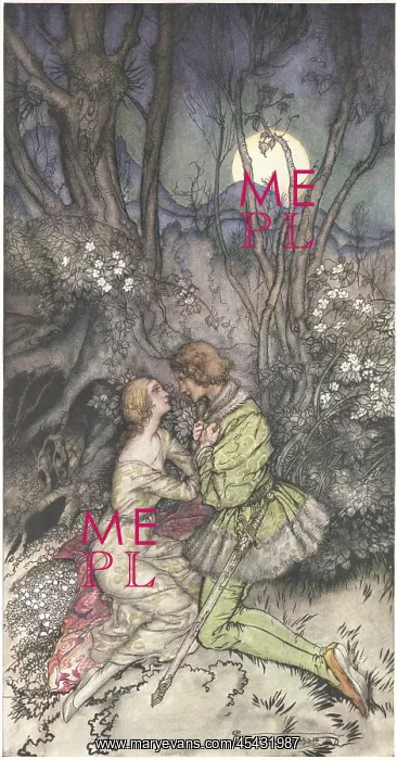 : Arthur Rackham illustration, Sleeping Beauty and Prince : Arthur Rackham illustration, Sleeping Beauty and Prince
