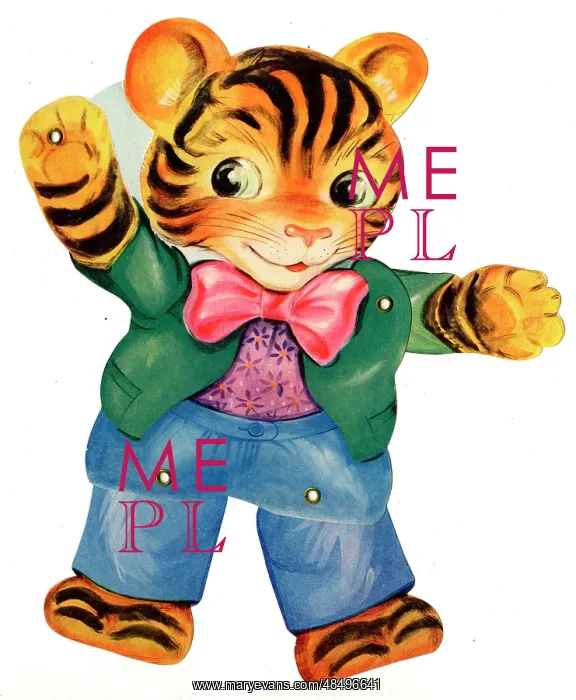 : Articulated tiger greetings card : Articulated tiger greetings card