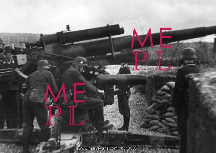 : Artillery gun at the Siegfried Line, 1939 : Artillery gun at the Siegfried Line, 1939