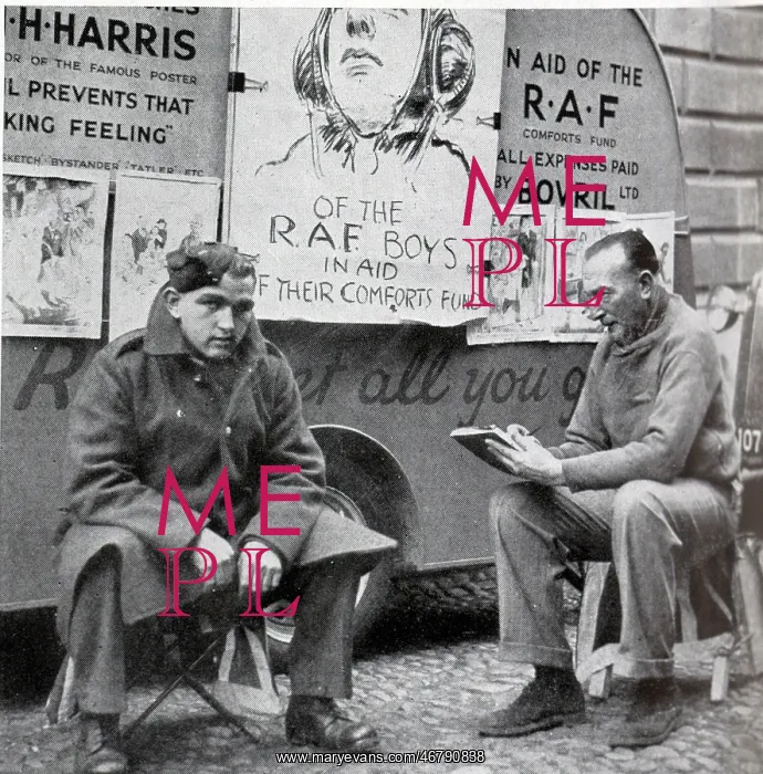 : Artist H. H. Harris at work : Artist H. H. Harris at work