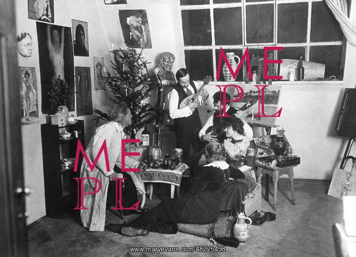 : Artist in a studio in Munich, 1910 : Artist in a studio in Munich, 1910