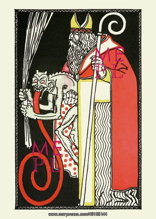 : Artist unknown. St. Nicholas and Kampus : Artist unknown. St. Nicholas and Kampus