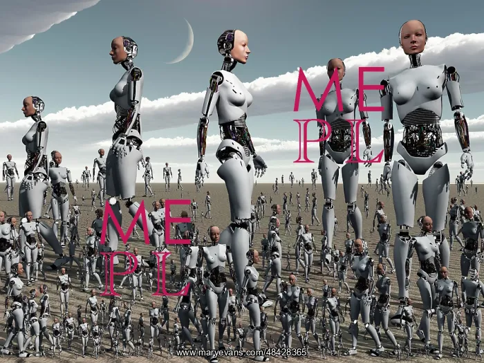 : Artist's concept of an abundance of androids with ? : Artist's concept of an abundance of androids with ?