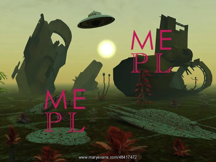: Artist's concept of an alien scrap yard : Artist's concept of an alien scrap yard