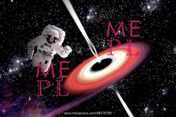 : Artist's concept of an astronaut falling towards a black ? : Artist's concept of an astronaut falling towards a black ?