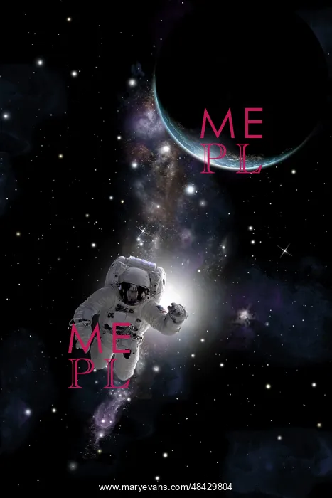 : Artist's concept of an astronaut floating in outer space : Artist's concept of an astronaut floating in outer space