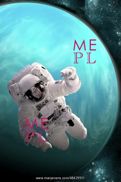 : Artist's concept of an astronaut floating in outer space by : Artist's concept of an astronaut floating in outer space by