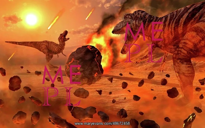: Artist's concept of the Cretaceous-Paleogene extinction : Artist's concept of the Cretaceous-Paleogene extinction
