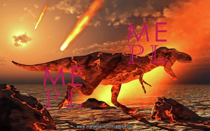 : Artist's concept of the Paleogene extinction event : Artist's concept of the Paleogene extinction event
