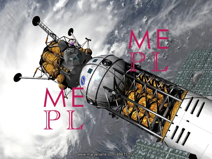  : Artist's concept of a space tug docked with a lunar lander