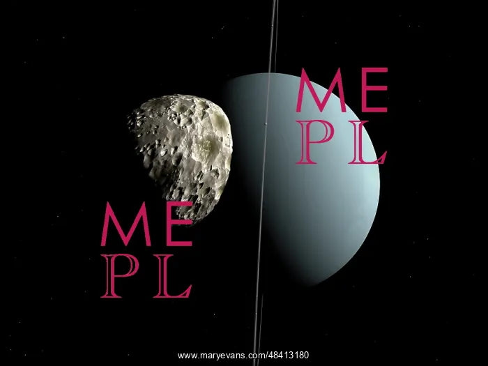 : Artist's concept of how Uranus and its tiny moon Puck : Artist's concept of how Uranus and its tiny moon Puck