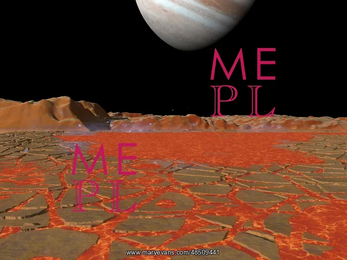 : Artist's concept of a view across a pool of lava on the ? : Artist's concept of a view across a pool of lava on the ?