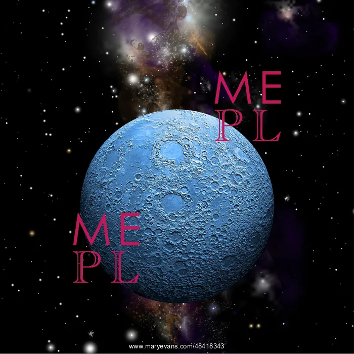 : Artist's depiction of a cratered moon in space with a ? : Artist's depiction of a cratered moon in space with a ?