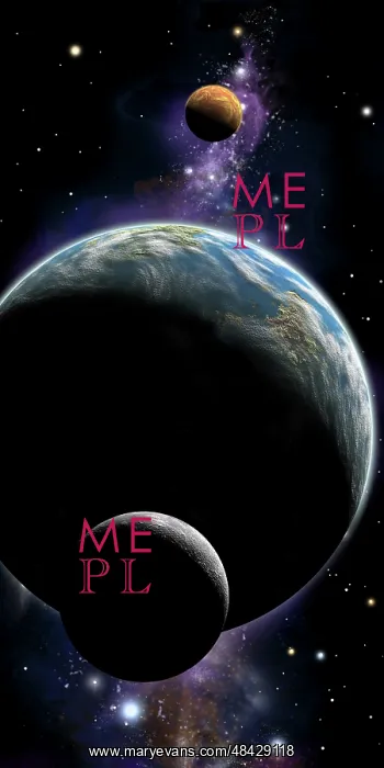 : An artist's depiction of an Earth type world with two ? : An artist's depiction of an Earth type world with two ?