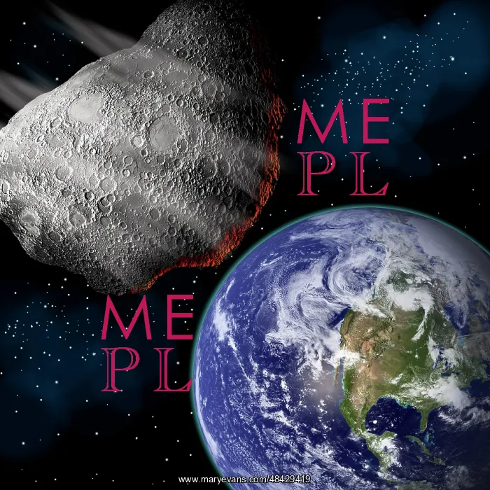 : Artist's depiction of a large asteroid approaching Earth on : Artist's depiction of a large asteroid approaching Earth on