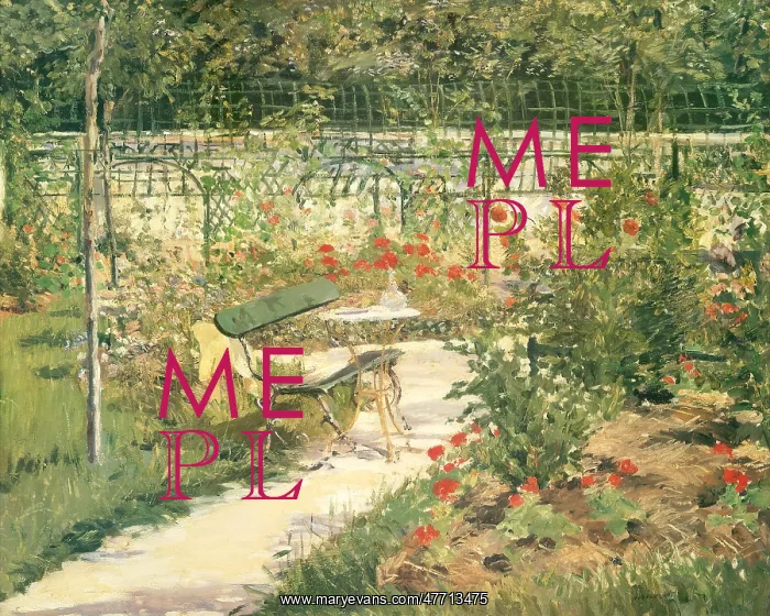 : The Artist's Garden, Versailles, by Manet : The Artist's Garden, Versailles, by Manet