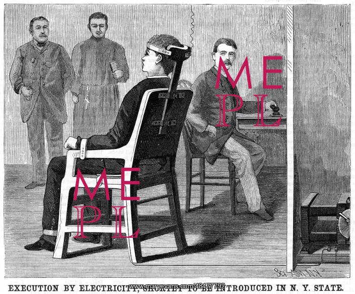 : Artist's impression of execution by electric chair : Artist's impression of execution by electric chair