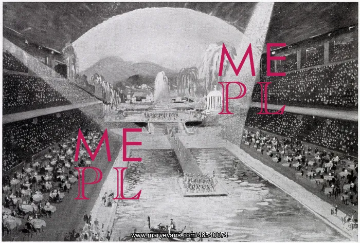 : Artist's impression of a lido pool at Earl's Court : Artist's impression of a lido pool at Earl's Court