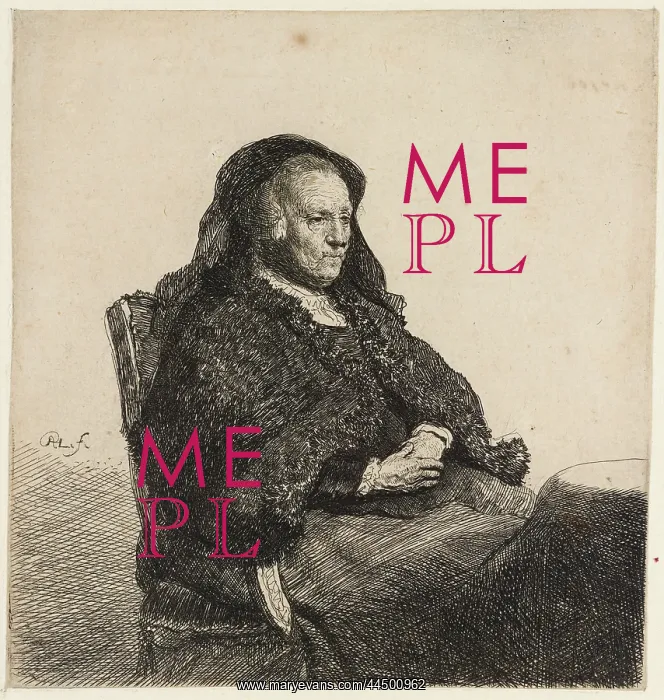 : The artist's mother seated at a table : The artist's mother seated at a table