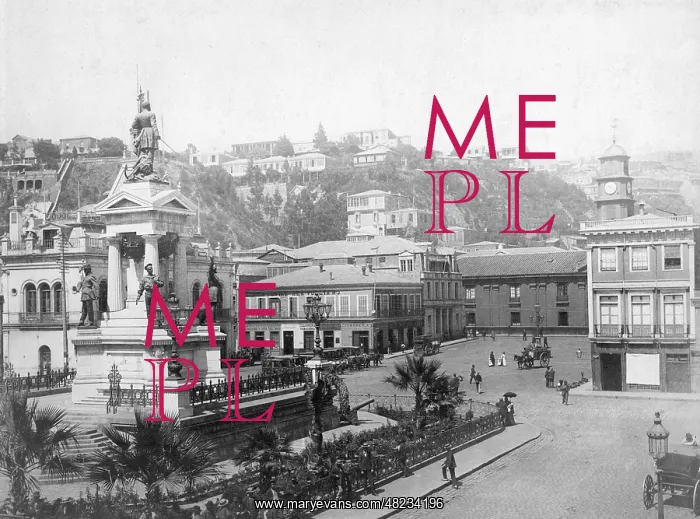 : The Arturo Prat monument in Valparaiso, 1903 : The Arturo Prat monument in Valparaiso, 1903
