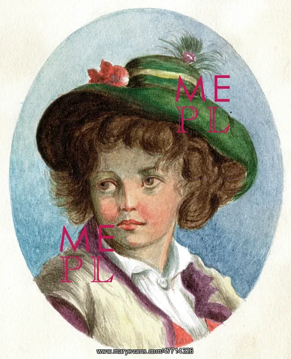 : Artwork by Florence Auerbach, boy in a hat : Artwork by Florence Auerbach, boy in a hat