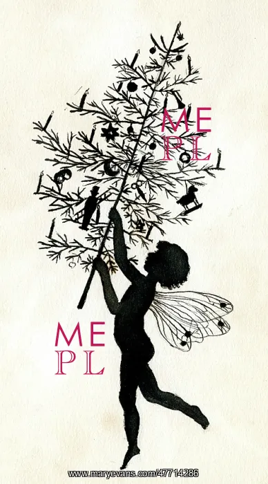 : Artwork by Florence Auerbach, fairy with tree : Artwork by Florence Auerbach, fairy with tree