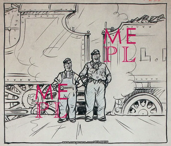 : Artwork, two railwaymen : Artwork, two railwaymen