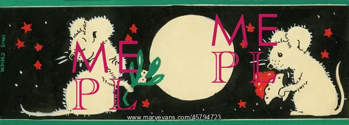 : Artwork suggestion for Party Tableware - Two Christmas Mice : Artwork suggestion for Party Tableware - Two Christmas Mice