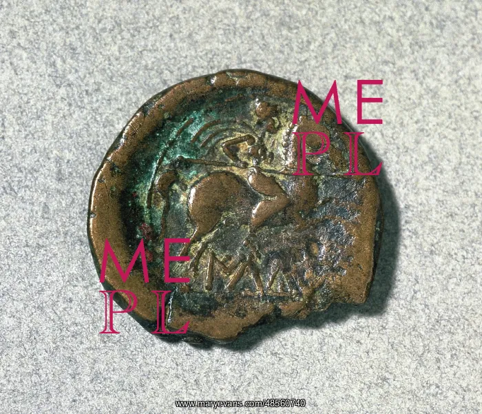 : As. Reverse. Ibero-roman. Bronze. Rider. Mint of Ilduro (Ma : As. Reverse. Ibero-roman. Bronze. Rider. Mint of Ilduro (Ma
