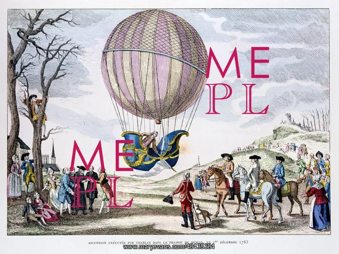 : Ascent made by J.A. Charles (1745-1822) in a hydrogen : Ascent made by J.A. Charles (1745-1822) in a hydrogen