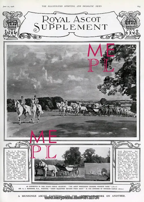 : The Ascot Procession crossing Windsor Park - Alfred Munnings : The Ascot Procession crossing Windsor Park - Alfred Munnings