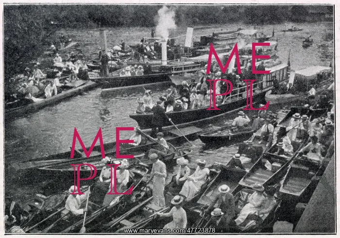 : Ascot Sunday up the River Thames 1901 : Ascot Sunday up the River Thames 1901