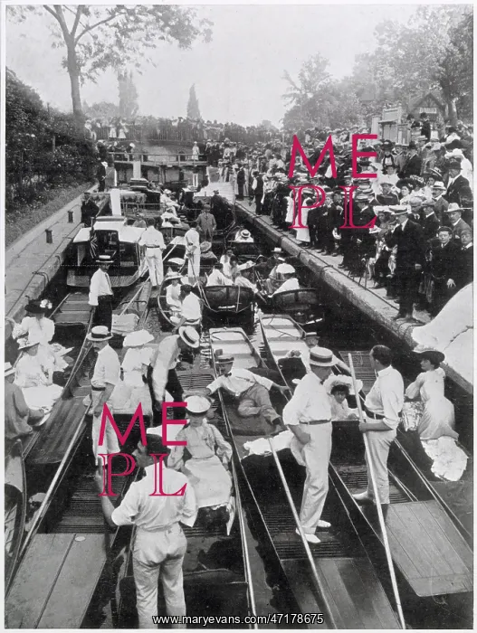 : Ascot Sunday up the River Thames 1905 : Ascot Sunday up the River Thames 1905