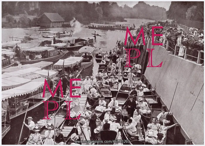 : Ascot Sunday on the River Thames 1913 : Ascot Sunday on the River Thames 1913