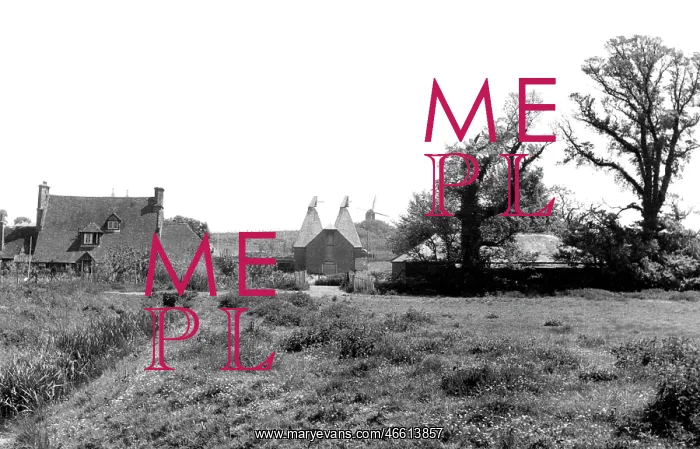  : Ash, Moat Farm and Oast Houses c1955