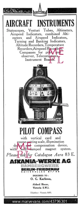 : Askania Flight Instruments - Askania Pilot Compass : Askania Flight Instruments - Askania Pilot Compass