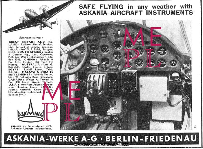 : Askania Flight Instruments - Junkers Ju 86 : Askania Flight Instruments - Junkers Ju 86