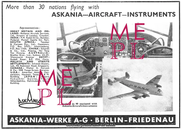 : Askania Flight Instruments - Junkers Ju 90 : Askania Flight Instruments - Junkers Ju 90